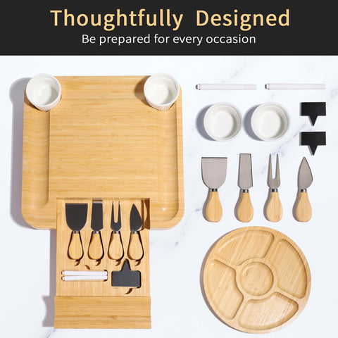 YZS Housm board with knife set provides ready tools for serving guests