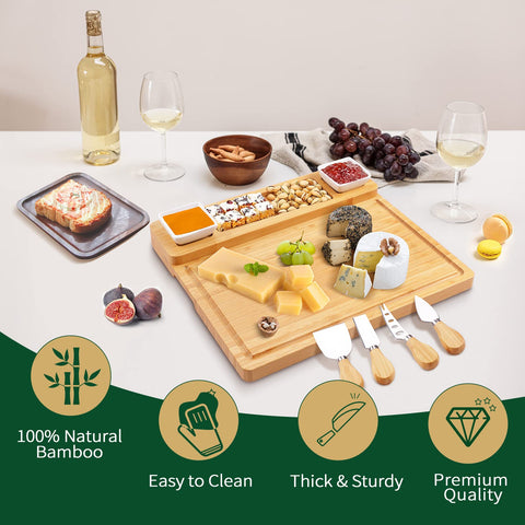 YZS Housm charcuterie board close-up shows rich texture and durable finish.