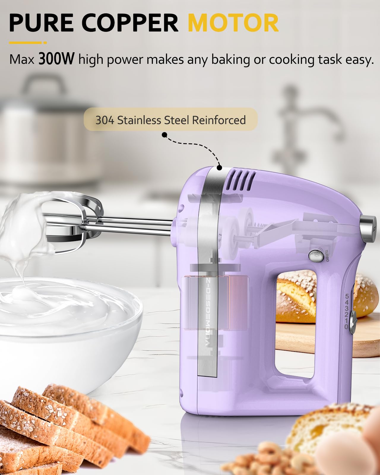 Z-DESDEMONA mixer with dough hooks ready for kneading small batches.