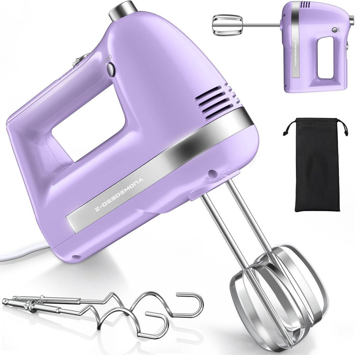 Z-DESDEMONA electric hand mixer packaging, ready for quick start in any kitchen.