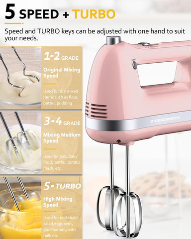 Z-DESDEMONA pink mixer shows turbo boost for extra speed
