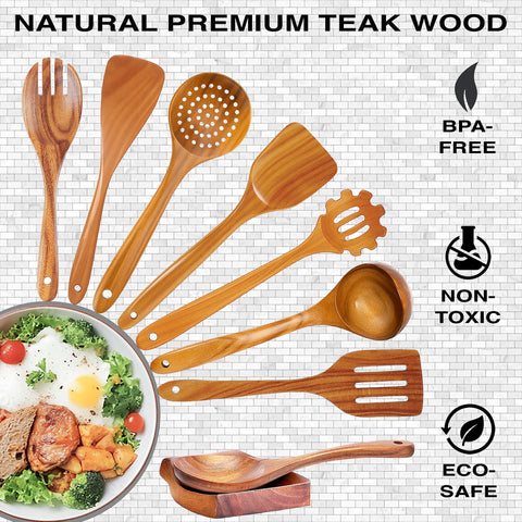 Z&YOU Salad fork in teak for tossing greens and serving.