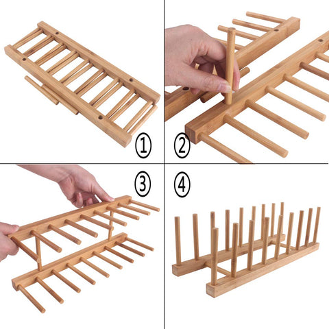 Z ZICOME easy-to-assemble bamboo rack simplifies cabinet organization