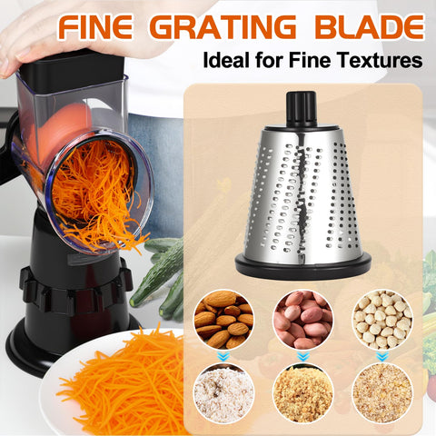 ZABINS rotary grater disassembles quickly for easy cleaning