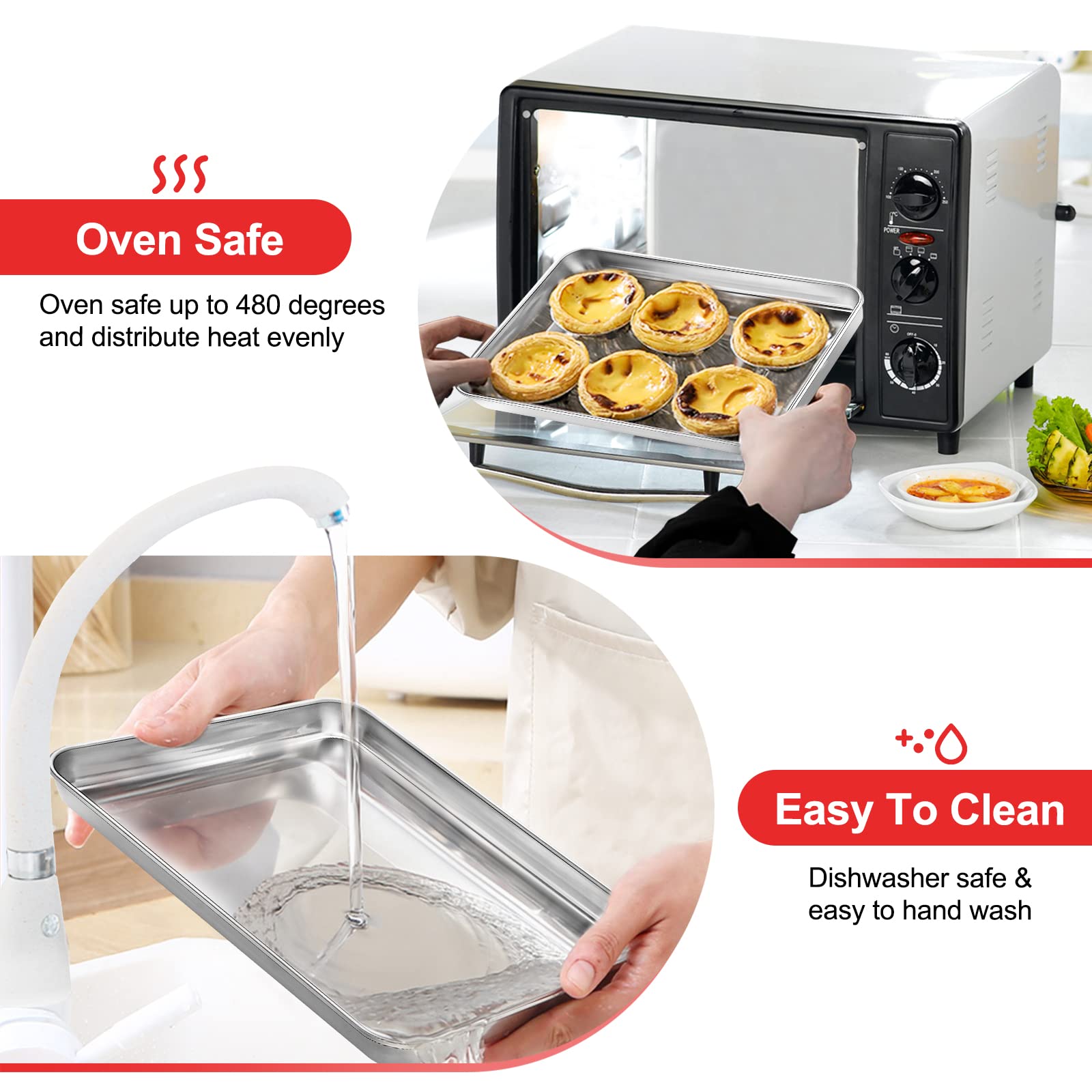 Zacfton baking sheet mirror finish minimizes sticking for cookies