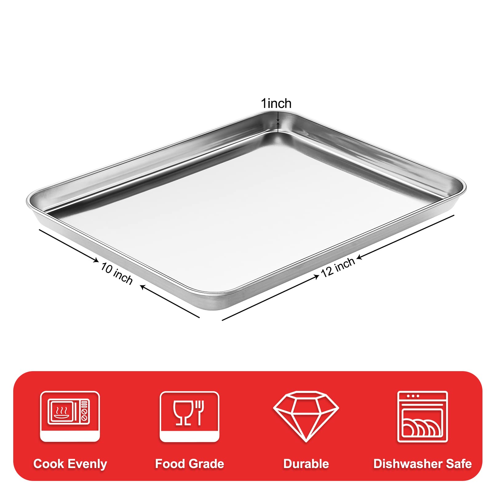 Zacfton cookie sheet with mirror finish for effortless food release.