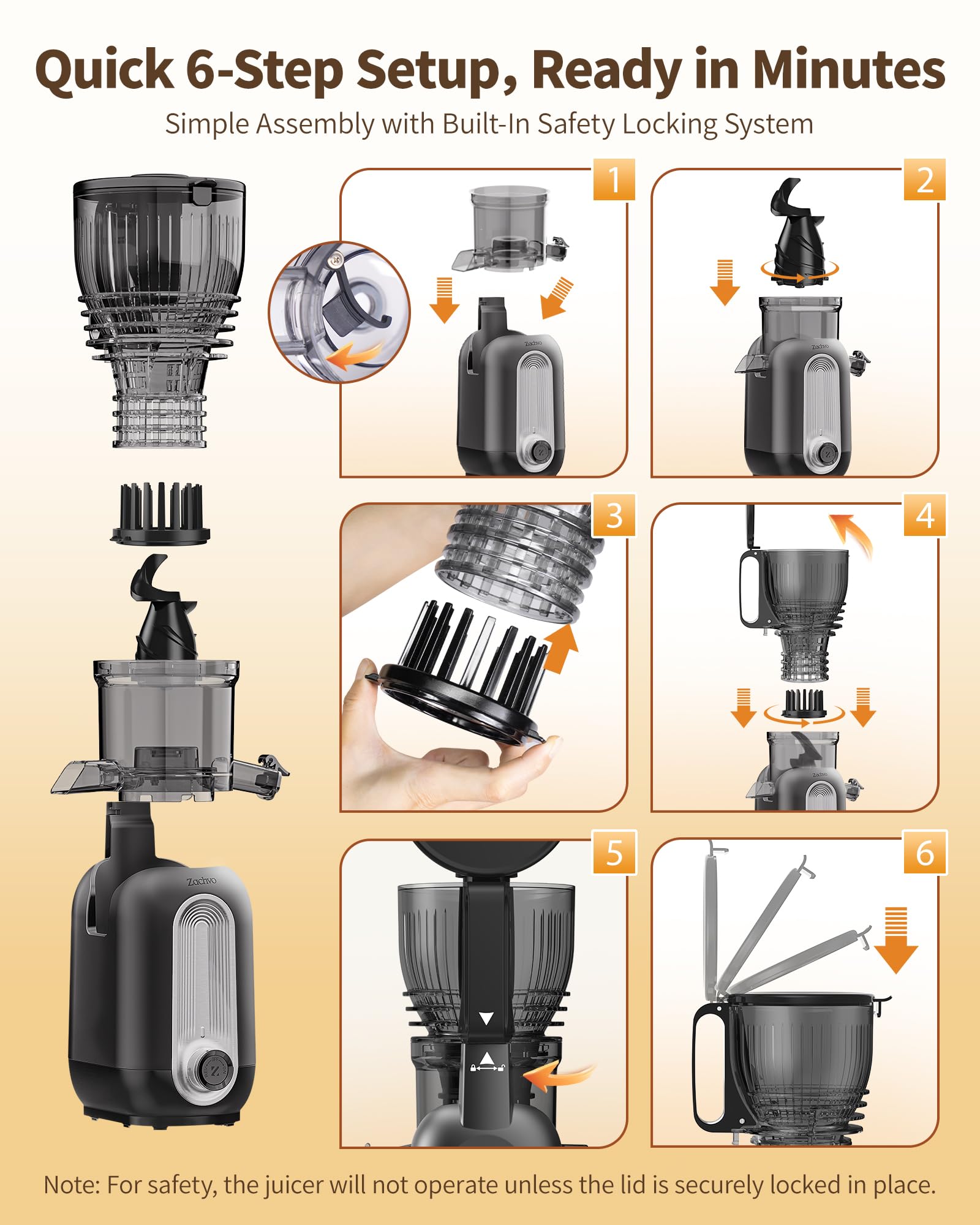 ZACHVO MP-802M easy-assemble design for quick setup and simple cleaning