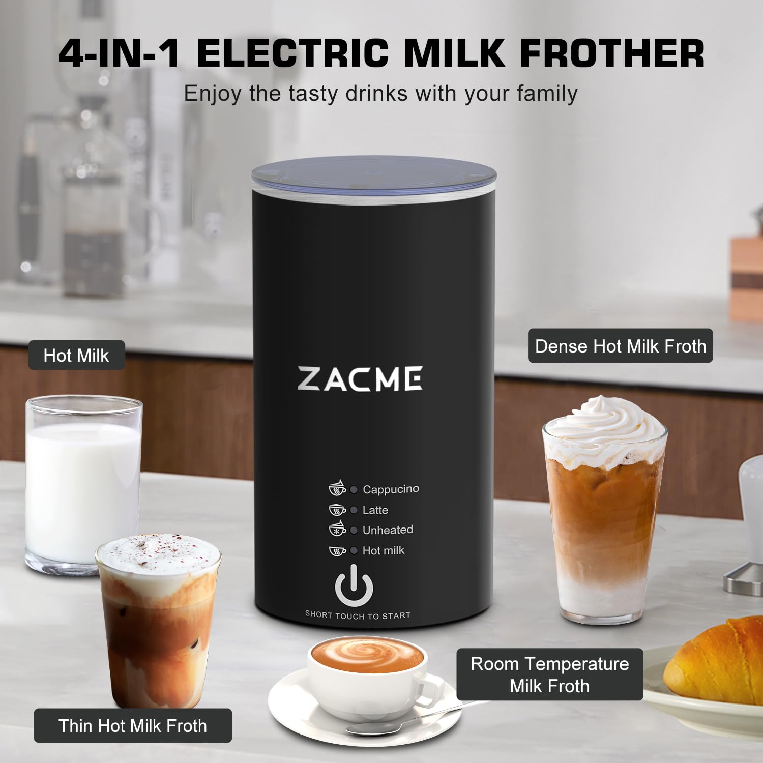 ZACME 28 oz detachable water tank for easy refilling during busy mornings.