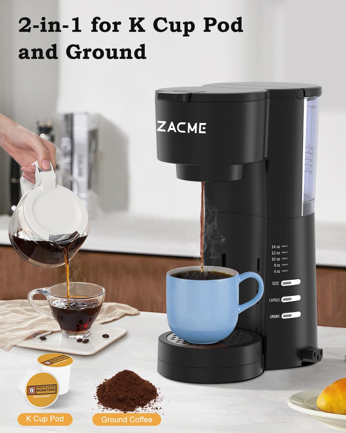 ZACME 4-in-1 milk frother heats and froths for cafe-style drinks