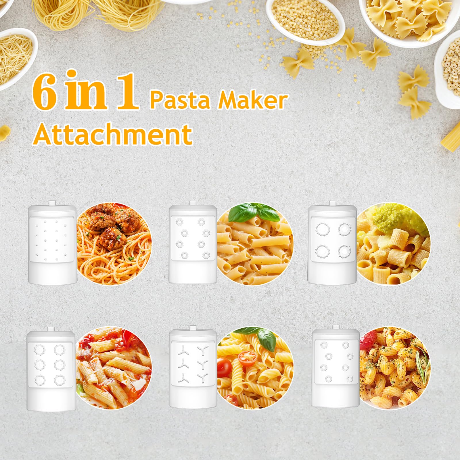 ZACME Pasta Maker Attachment for KitchenAid with bucatini outlet for uniform tube pasta