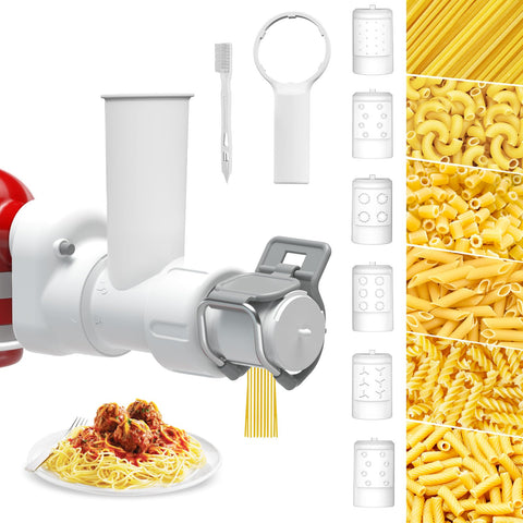 ZACME Pasta Maker Attachment for KitchenAid with spaghetti outlet for fresh pasta at home