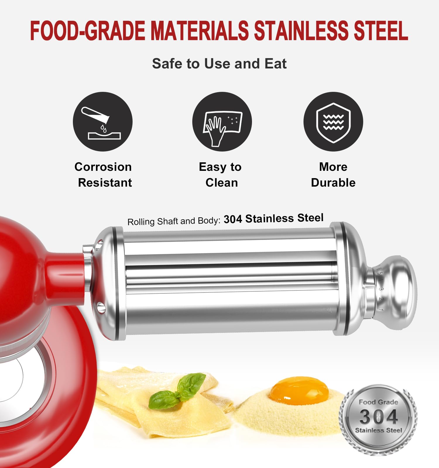 Pasta roller compatible with Cuisinart SM-50 series for added versatility.