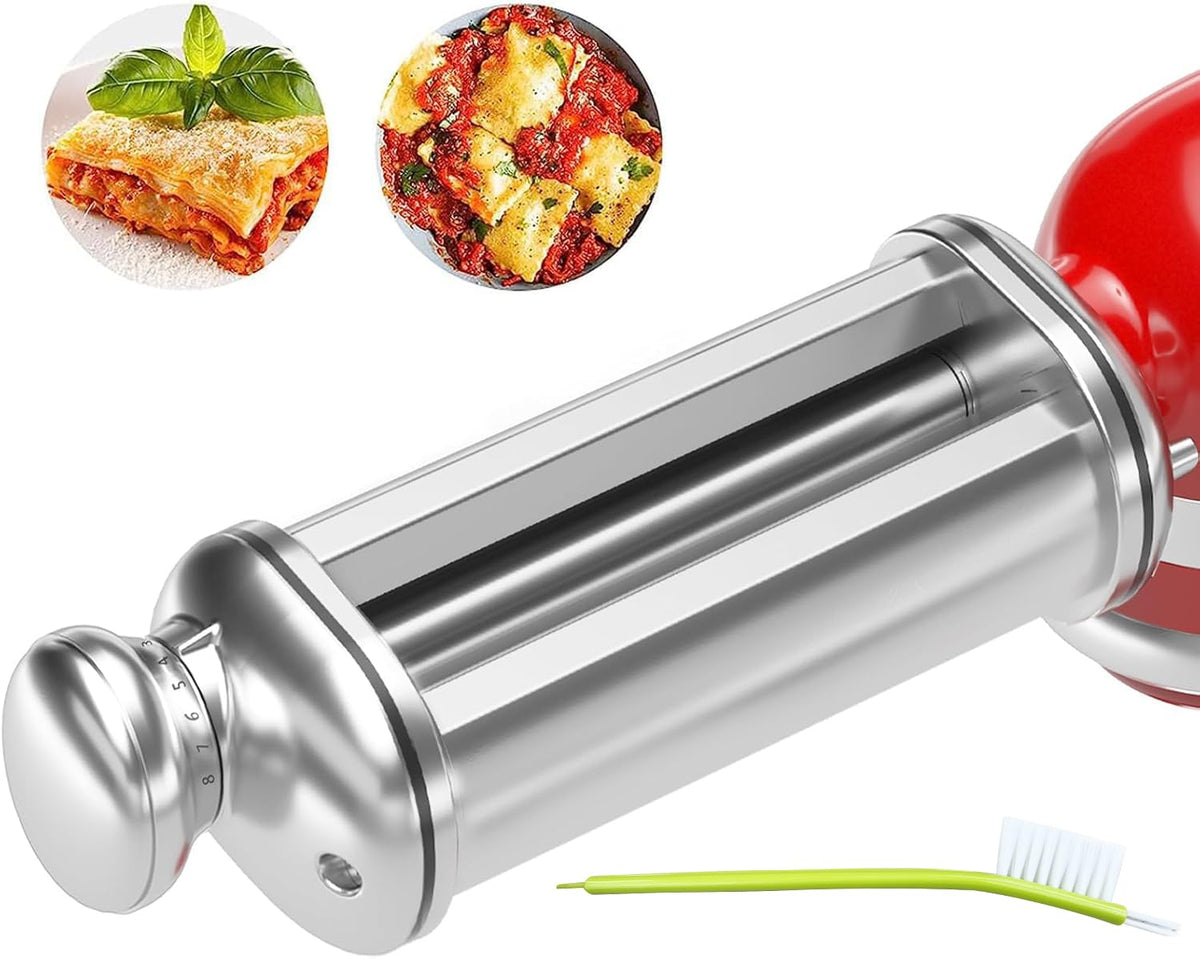 ZACME pasta roller for KitchenAid attachment provides durable sheets and steady performance.