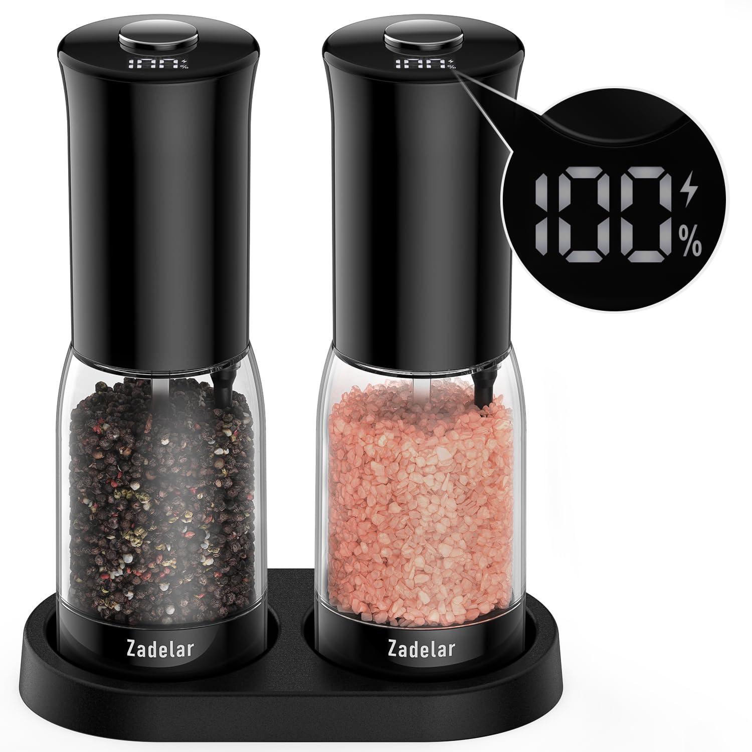 Zadelar electric grinder with LED display shows battery life at a glance