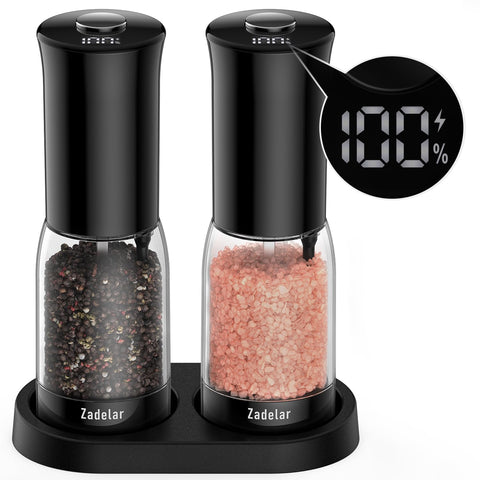 Zadelar electric grinder with LED display shows battery life at a glance