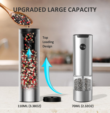 Zadelar LED light illuminates spices during grinding for precise results.