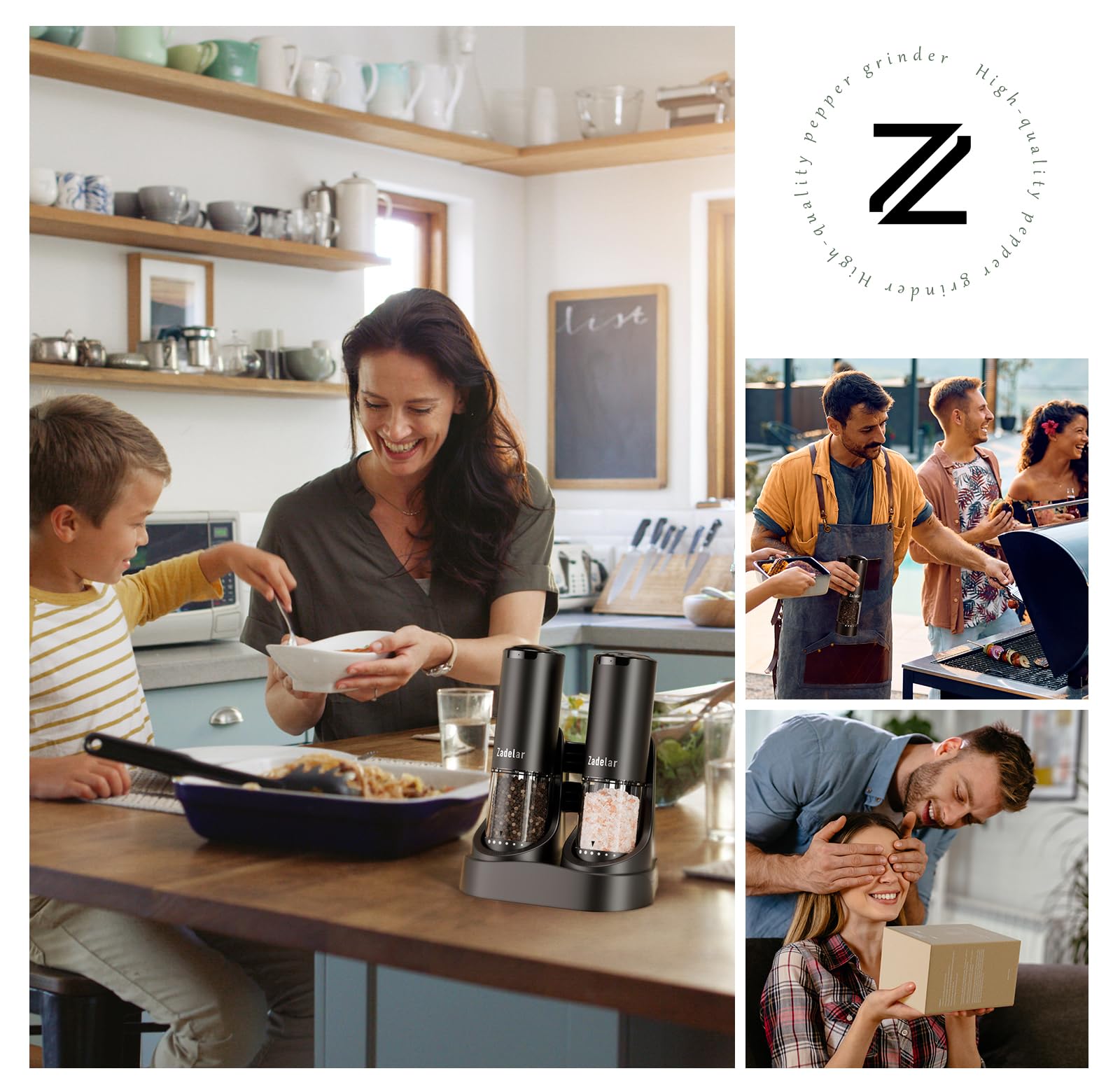 Zadelar USB-C charging keeps the set ready for daily kitchen tasks.