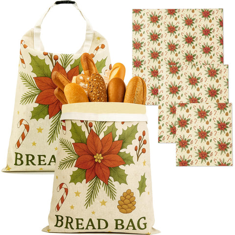 Zadoreck Christmas bread bags set – front view; reusable storage for fresh bread