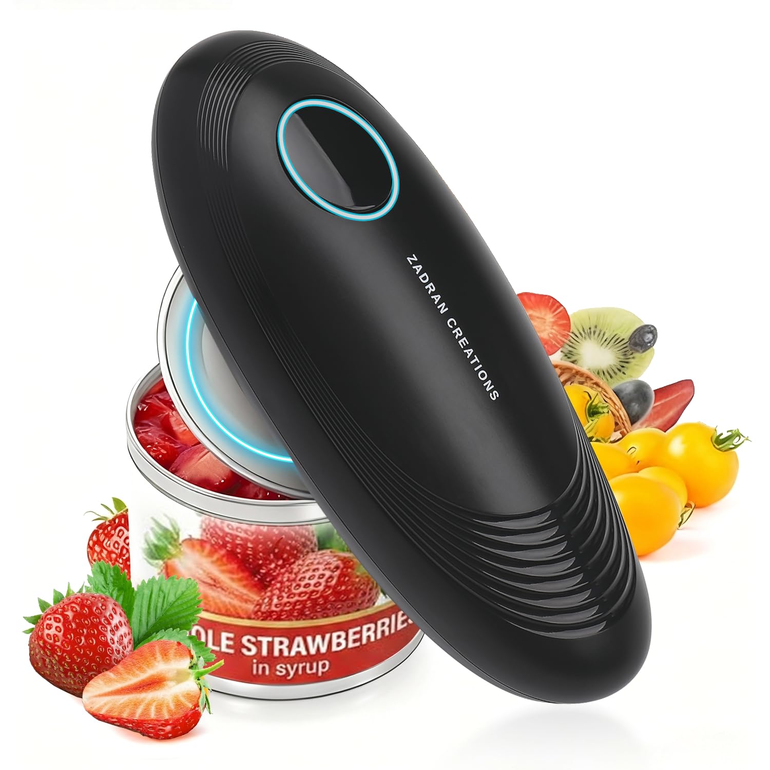 Zadran Creations One-Touch Can Opener demonstrates a smooth-edge opening for safer kitchen prep