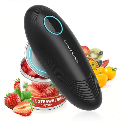 Zadran Creations One-Touch Can Opener demonstrates a smooth-edge opening for safer kitchen prep