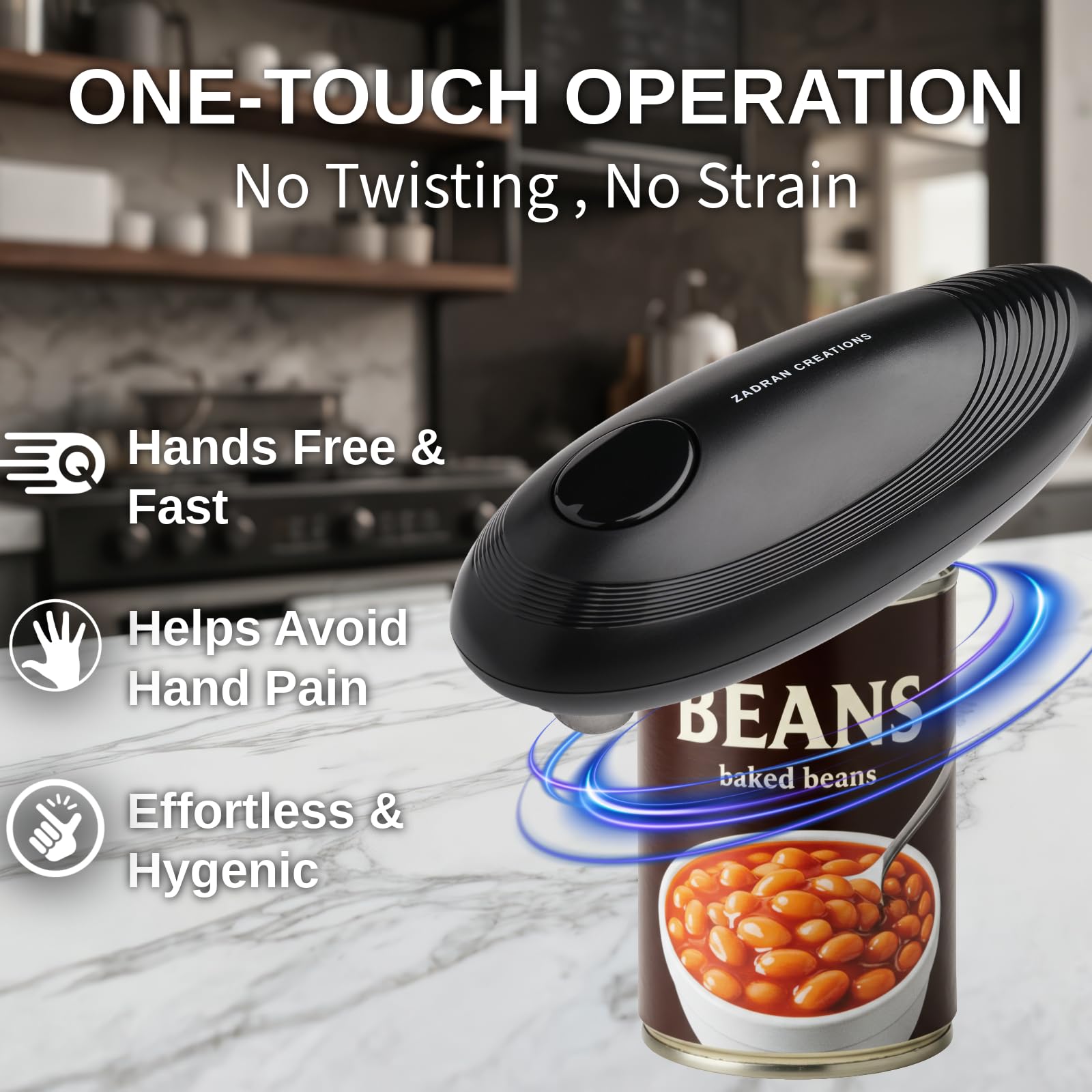 Zadran Creations Side-Cut Technology delivers clean cuts along can lids