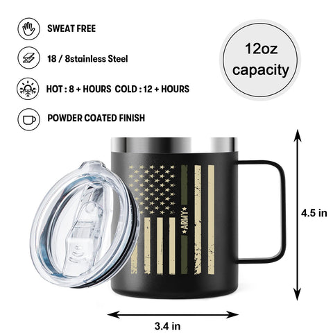 ZAHUOMUG veteran gifts mug side-handle design for comfortable grip