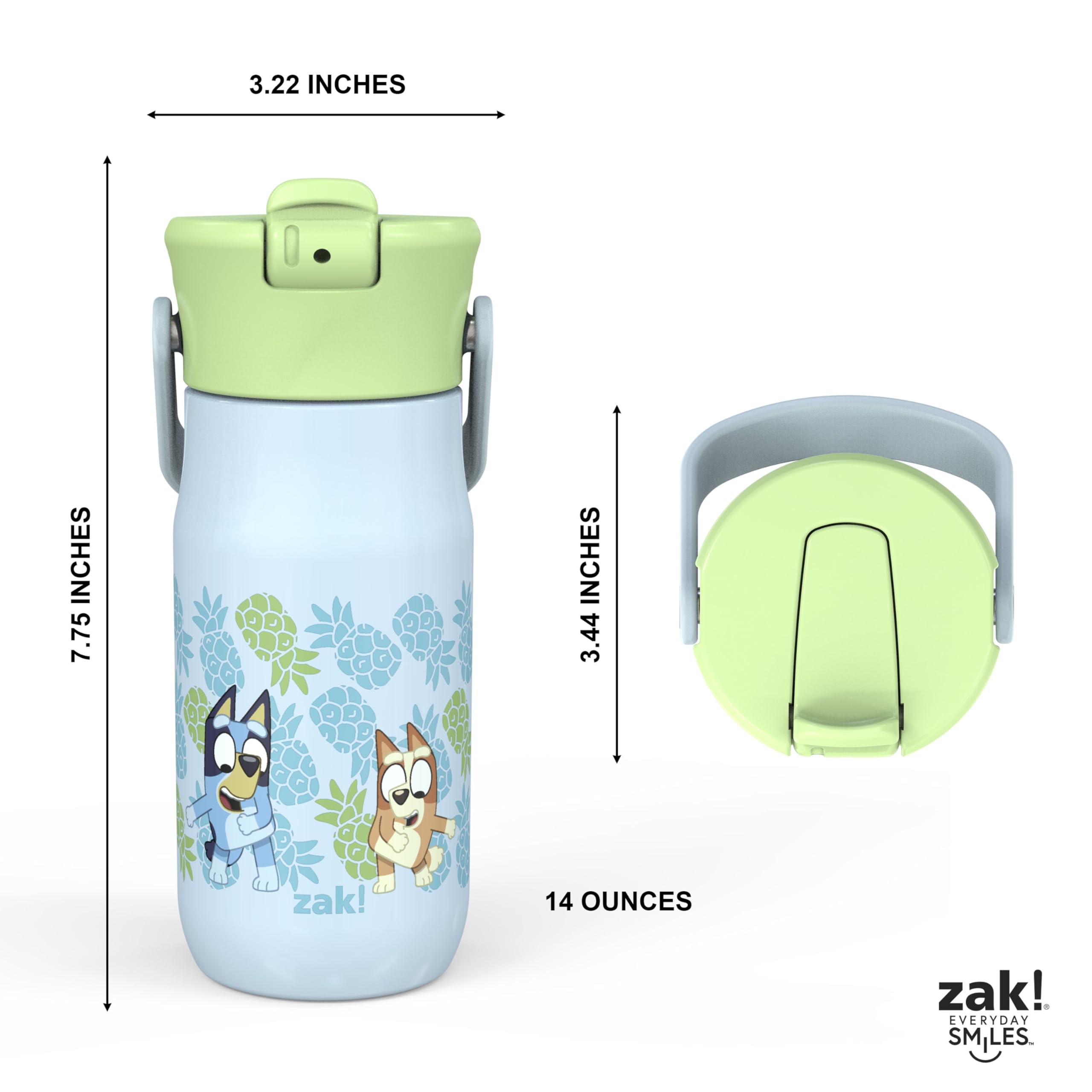 Zak Designs Harmony Bluey bottle top-rack dishwasher-safe for easy cleaning