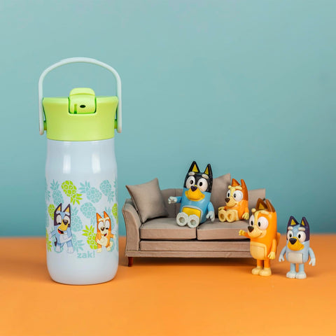 Zak Designs Harmony Bluey bottle vacuum insulation keeps drinks cold longer