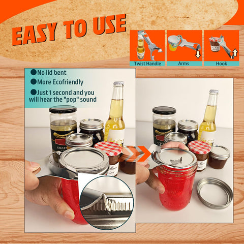 Zakdbbry heavy duty jar opener with long handle for leverage.