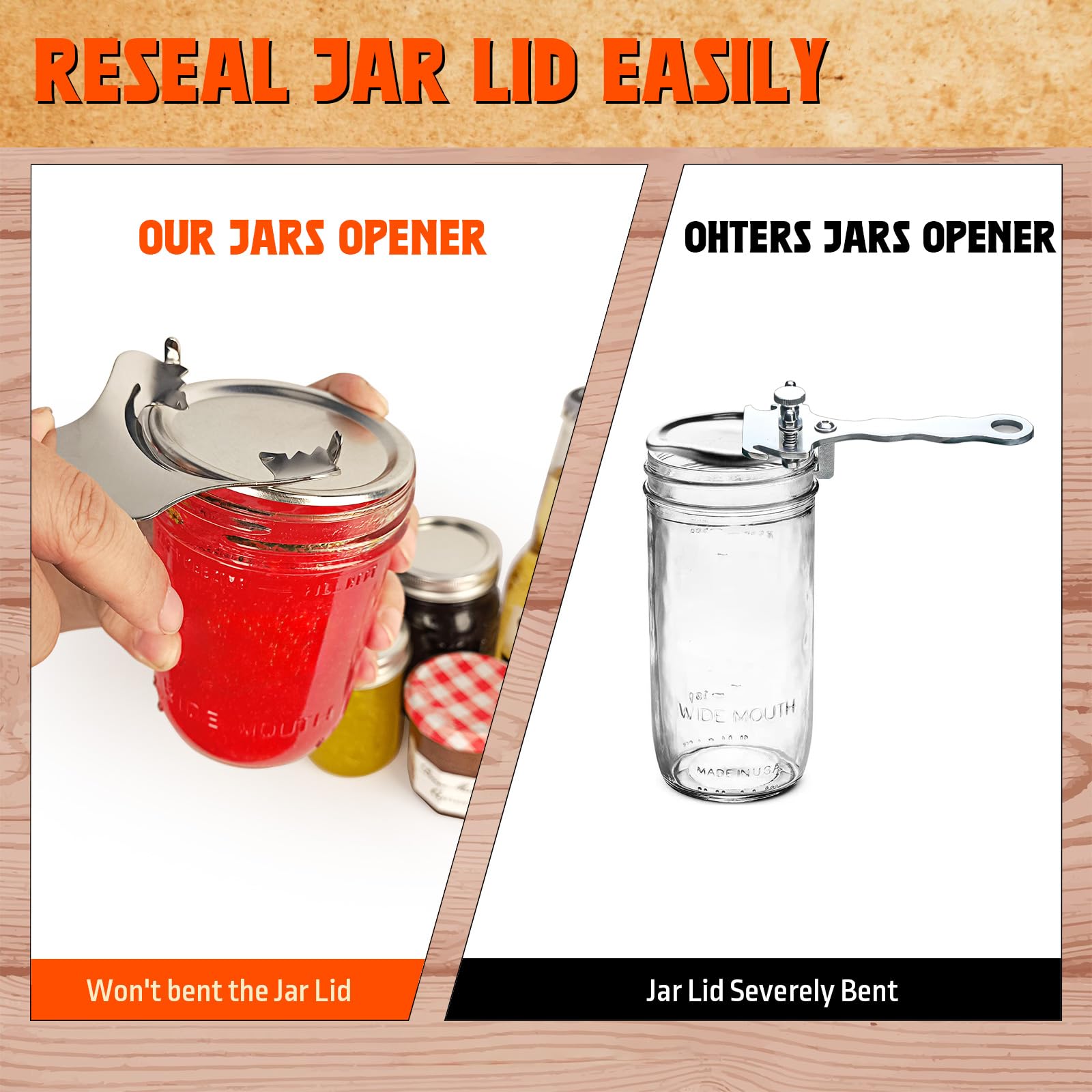 Zakdbbry jar wizardry opener for all containers and easy resealing.