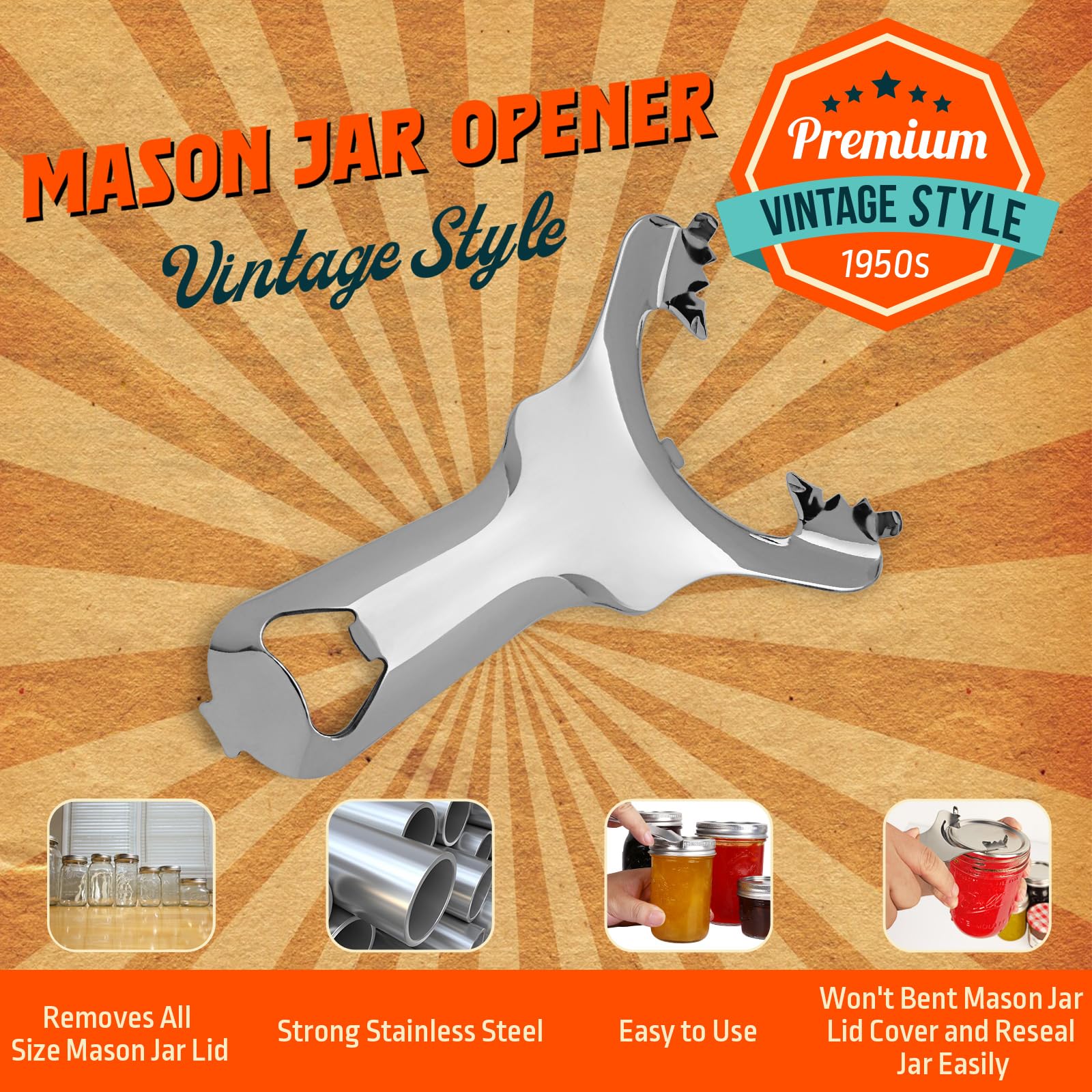 Zakdbbry lid opener with vintage design enables confident canning.
