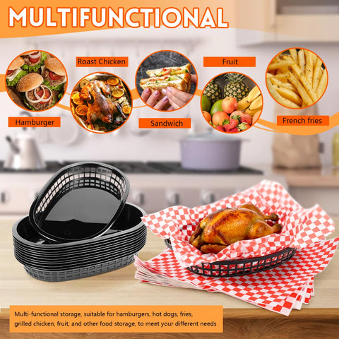 Zandfelo retro baskets enhance burger presentations with nostalgic charm.