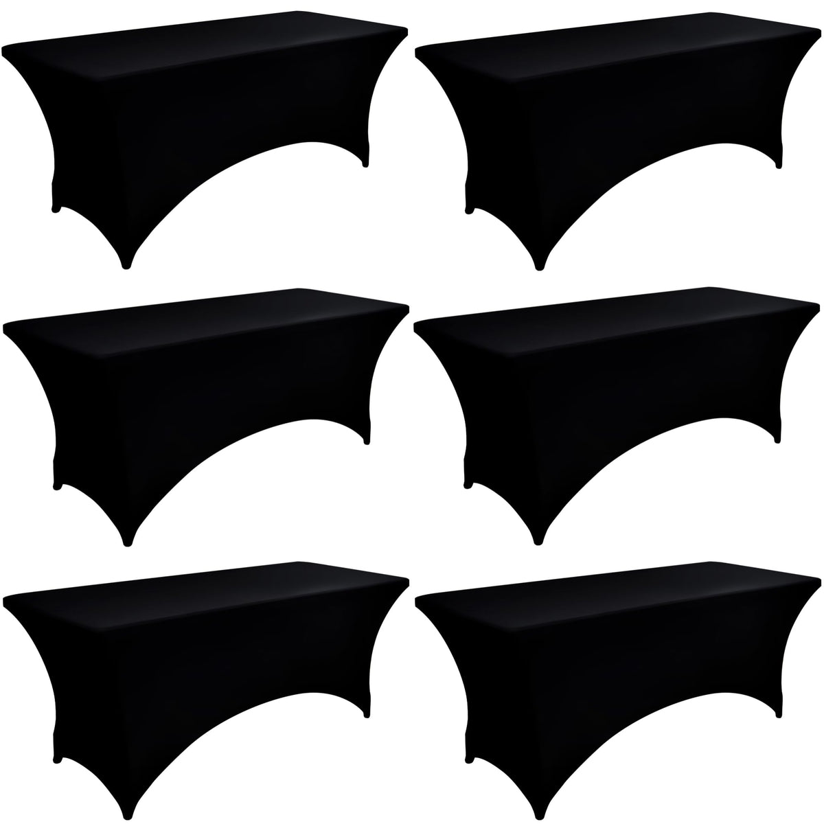 ZarzaaSik 6ft black spandex table cover on a folding table for a sleek, smooth surface.
