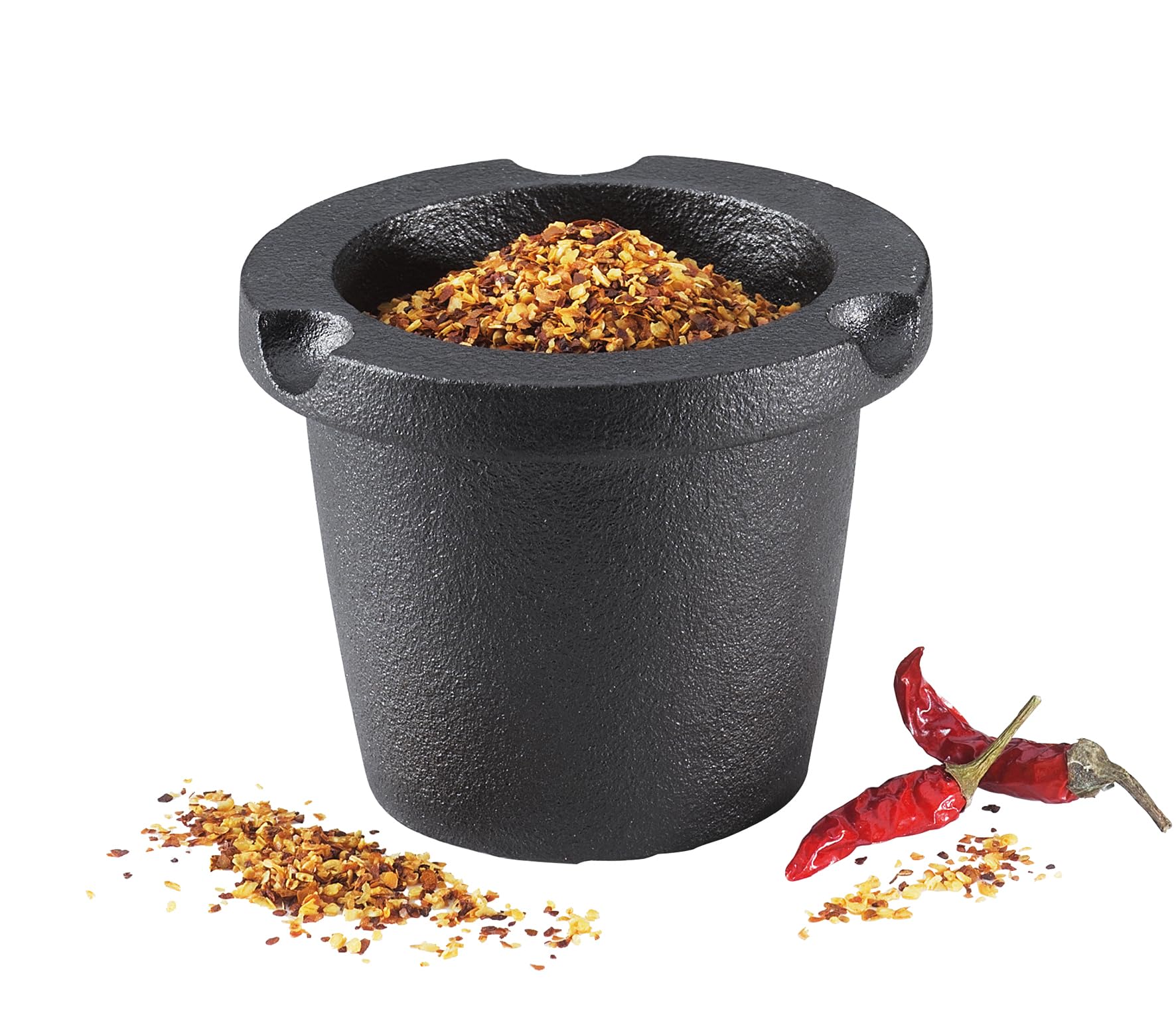 Zassenhaus beech wood lid on grinder stores ground spices securely.