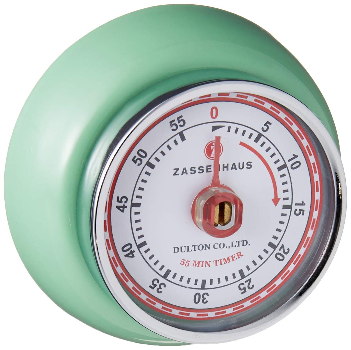 Zassenhaus magnetic retro timer mint-green dial for precise kitchen timing.