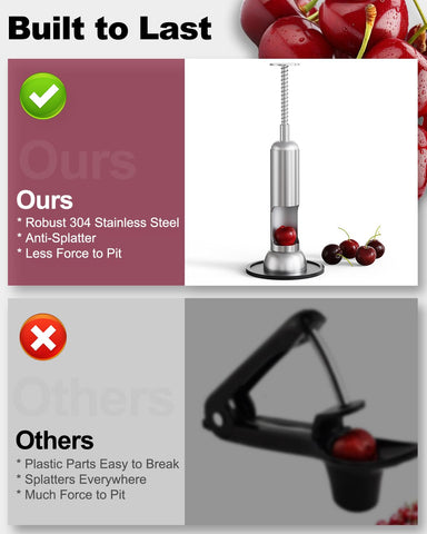 Zattic Cherry Pitter dishwasher-safe design simplifies cleanup after pitting