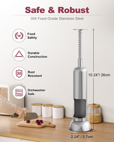 Zattic Cherry Pitter lever in action enables easy, one-handed pitting