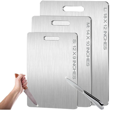 Zaucet titanium cutting board front surface for vegetables, hygienic and non-absorbent.