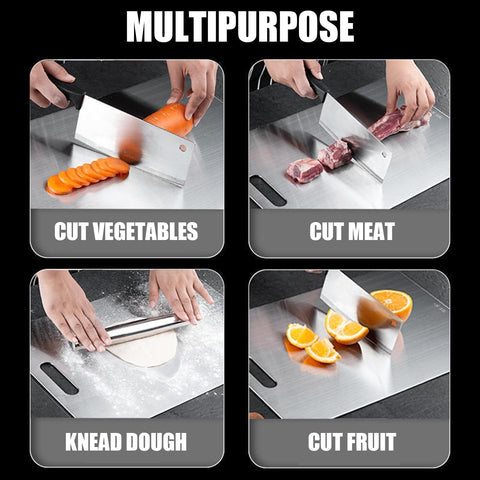 Zaucet titanium cutting board double-sided design for versatile kitchen use.