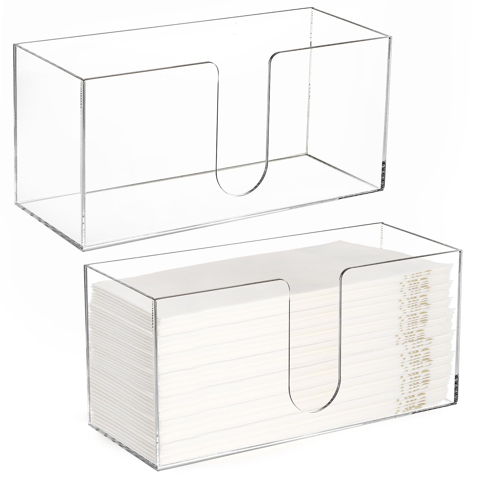 ZAVOOS two-pack acrylic towel holder on counter for organized towels