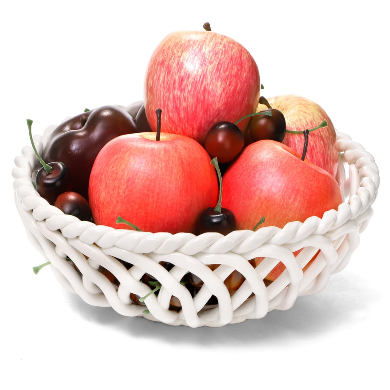 ZAVOOS ceramic fruit bowl with glazed finish for easy cleaning and elegant kitchen decor.