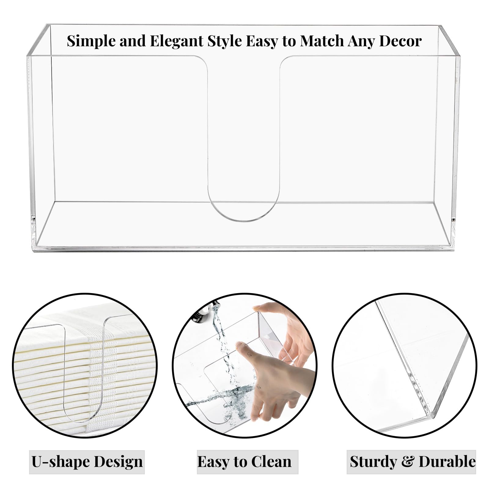 ZAVOOS clear acrylic tray keeps towels visible and ready