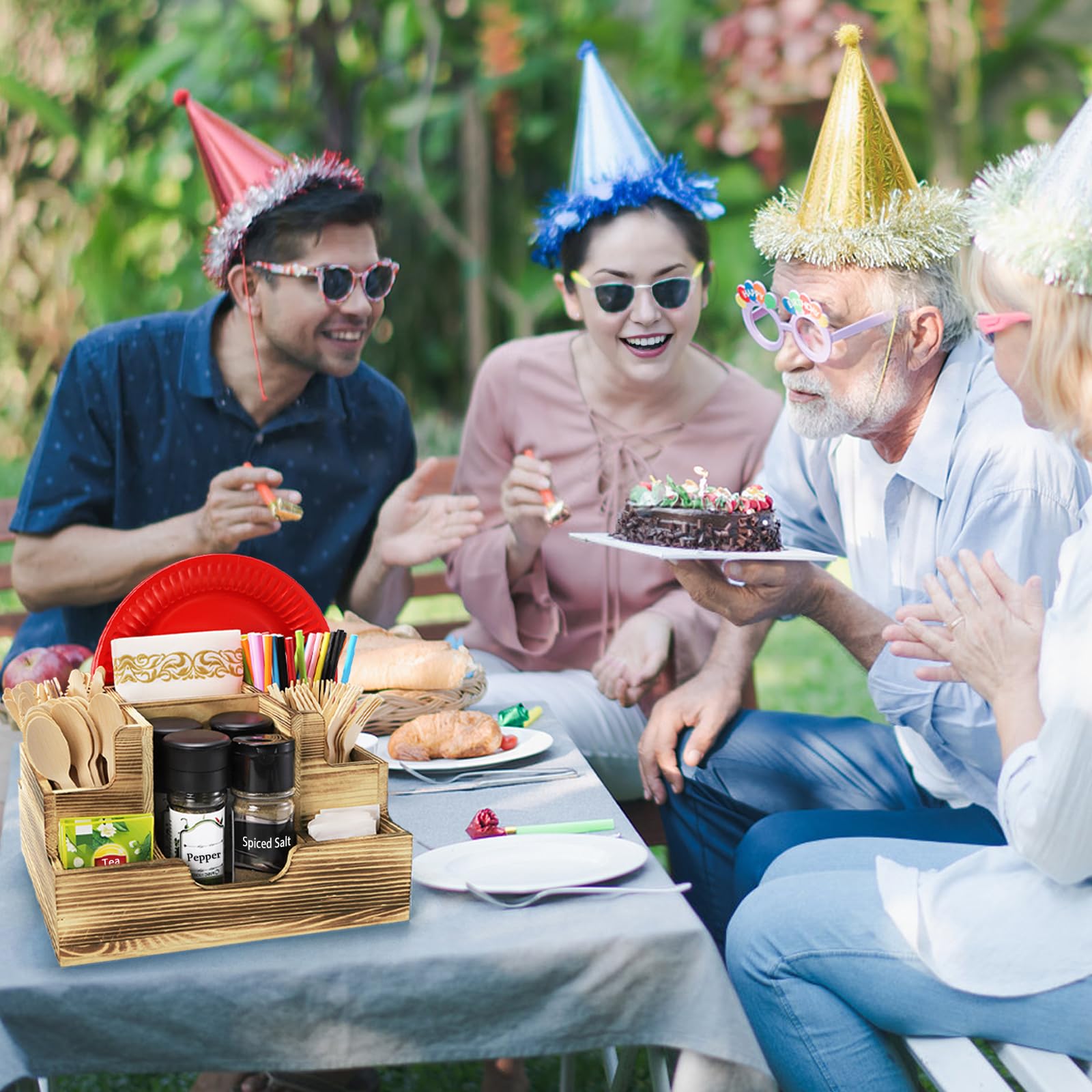 ZAVOOS party buffet organizer simplifies serving at home events.