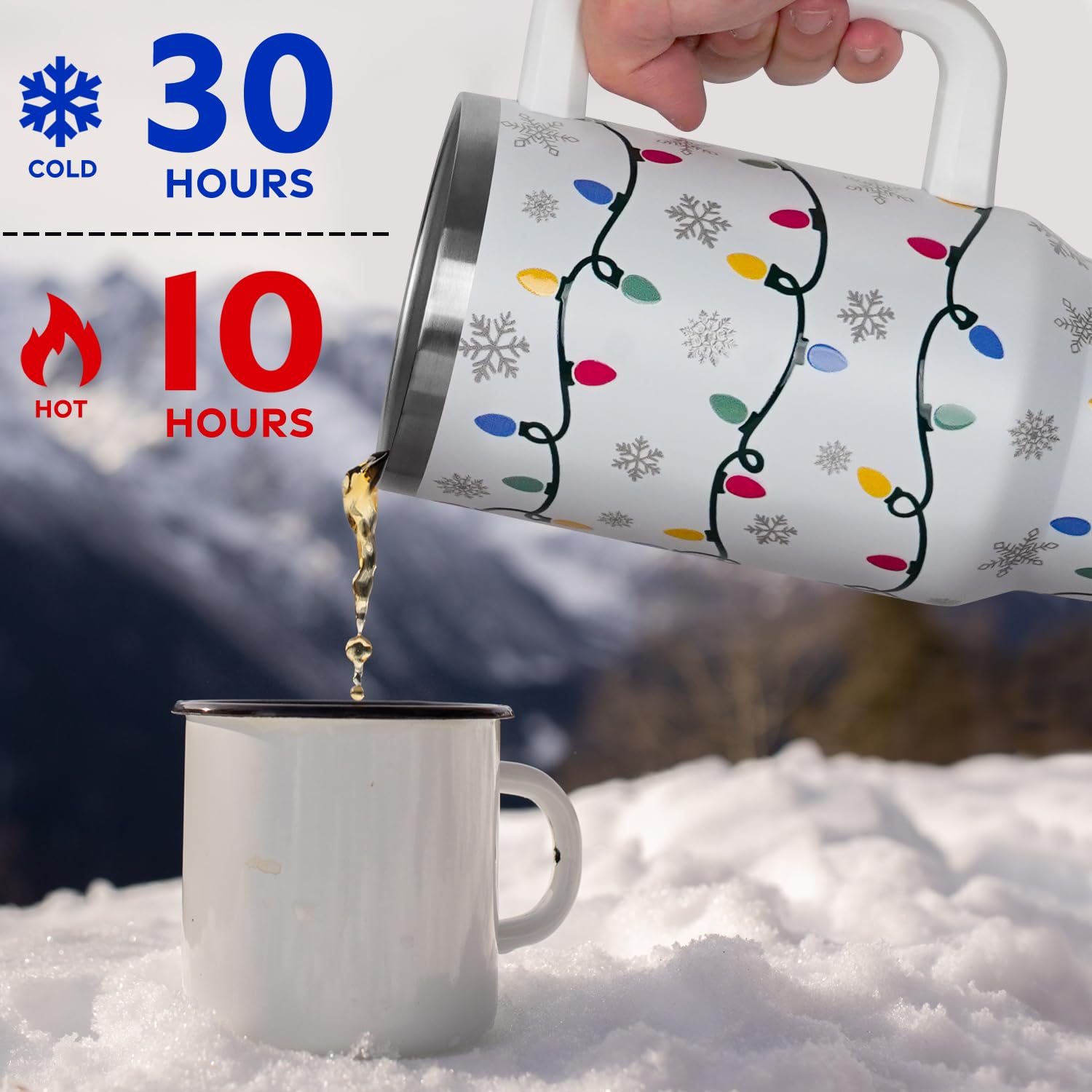 Zbnisiw snowflakes and lights motif adds holiday charm to any setting.