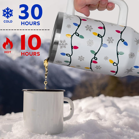 Zbnisiw snowflakes and lights motif adds holiday charm to any setting.