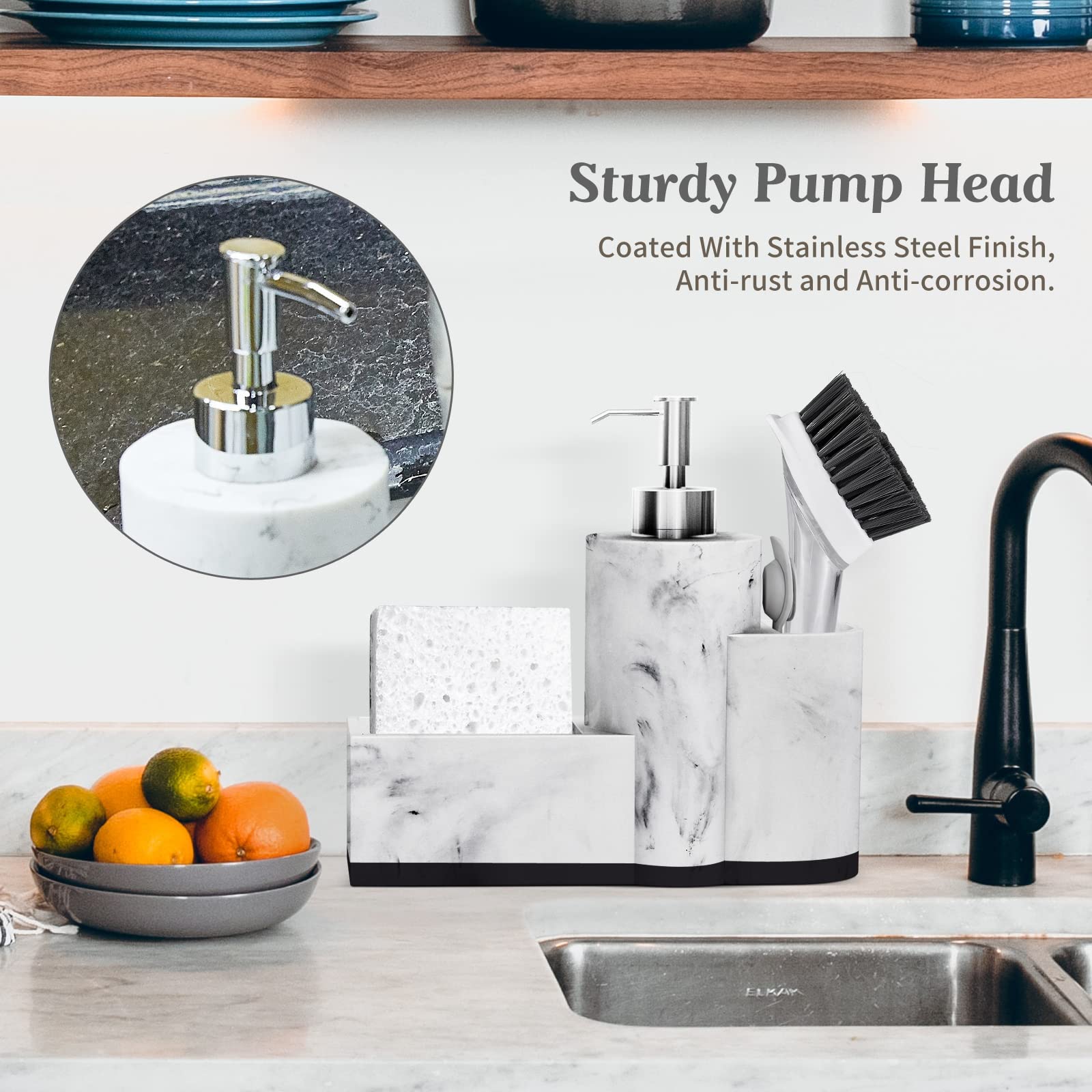 ZCCZ detachable drainage tray catches drips for a clean counter.