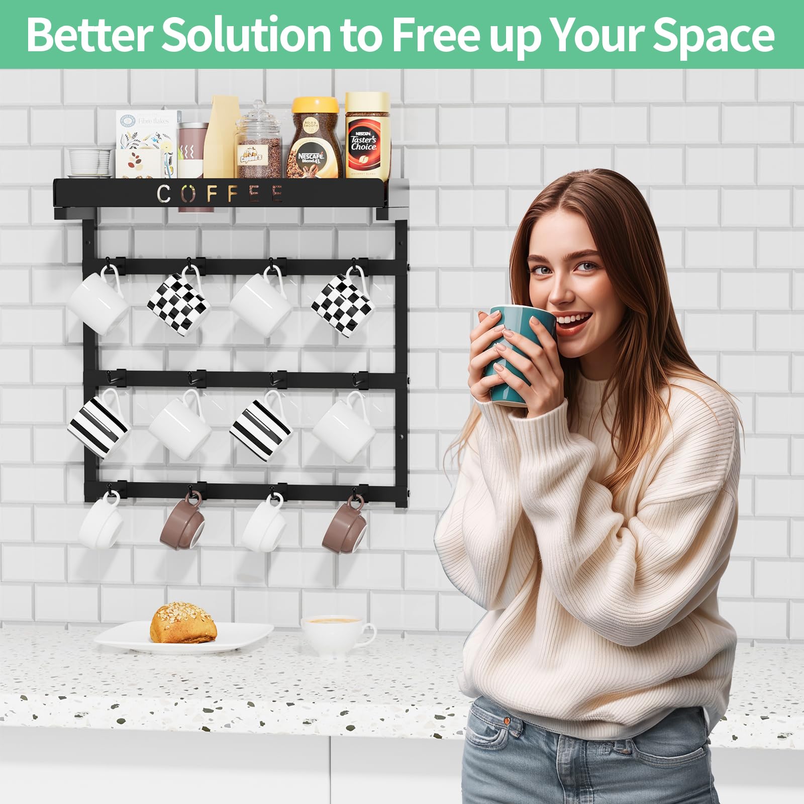 ZDDLOINP storage tray for beans, sugar, or tea complements your coffee station.