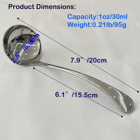 ZDFQly 18-10 stainless steel ladle with durable, mirror finish.