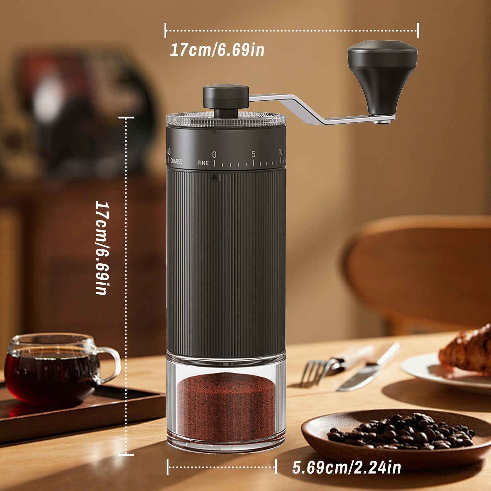 ZDFRBJG coffee grinder with ceramic grinding head for uniform grounds.