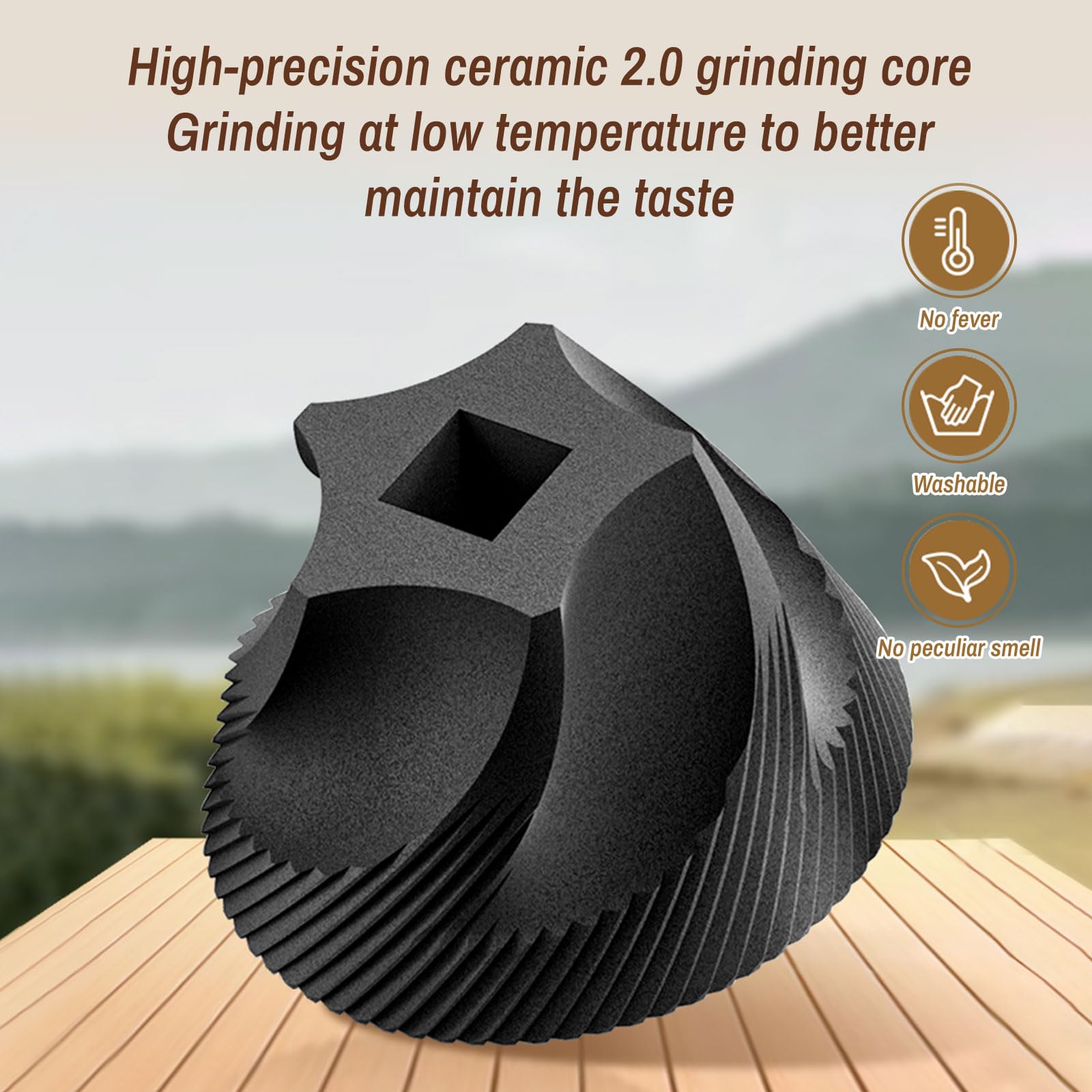 ZDFRBJG travel-friendly grinder suited for camping and outdoor trips.